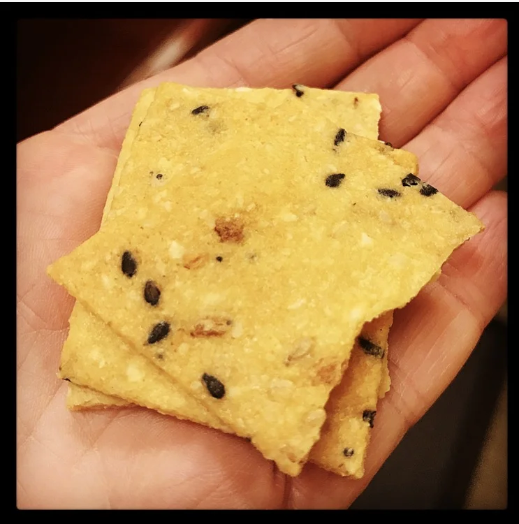 Everything Bagel seasoned almond crackers