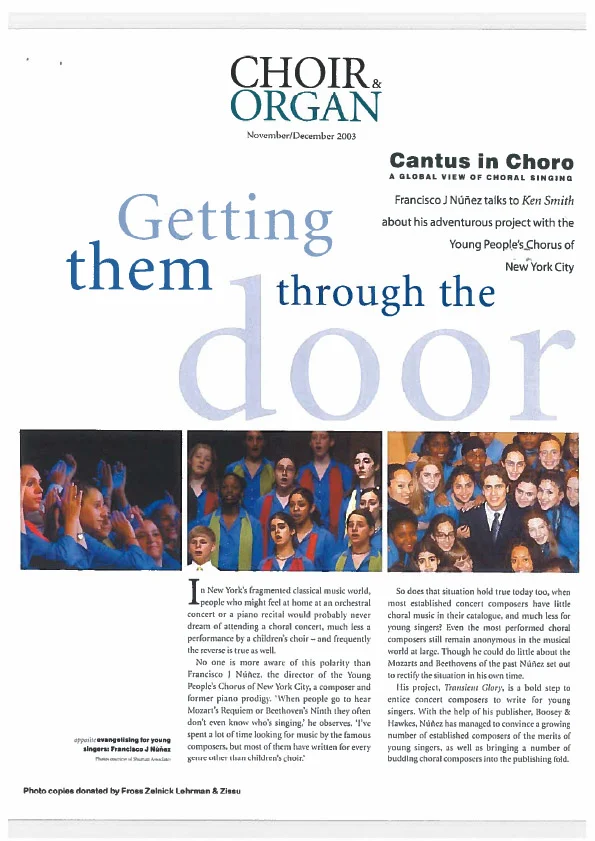 Choir & Organ: Getting them through the door