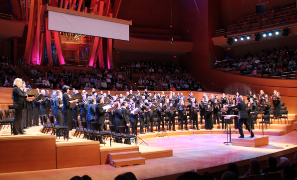 Grant Gershon leads the Los Angeles Master Chorale at Walt Disney Concert Hall in the final concert of its 50th season. (Photos by Patrick Brown)