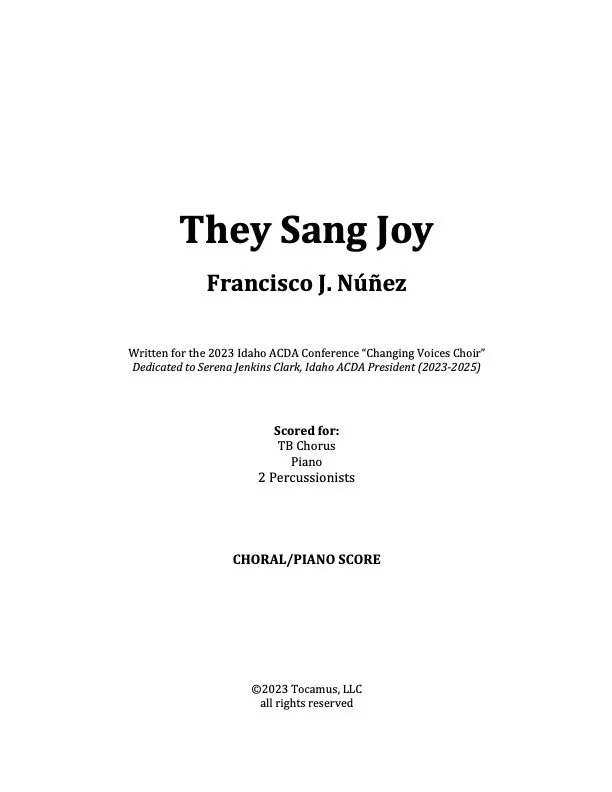 They Sang Joy - TB