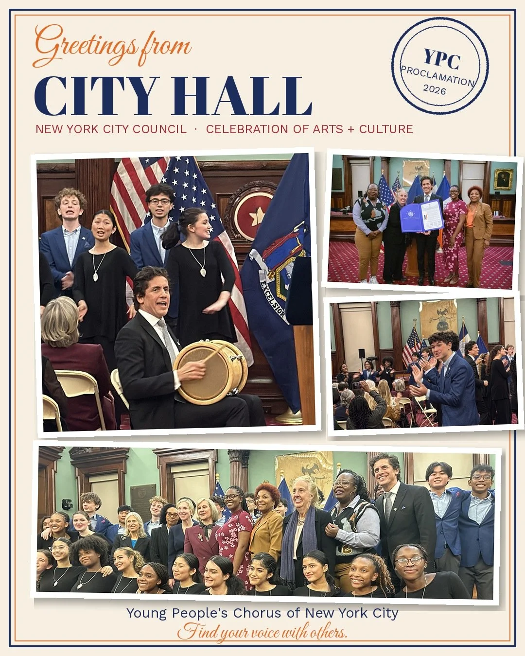 Last night the New York City Council chamber became a choir. 🥁🎶

I picked up a drum and taught the whole room La Sopa de Isabel, and soon Council members, honorees and families were singing together. Then our singers performed "Bridge."

