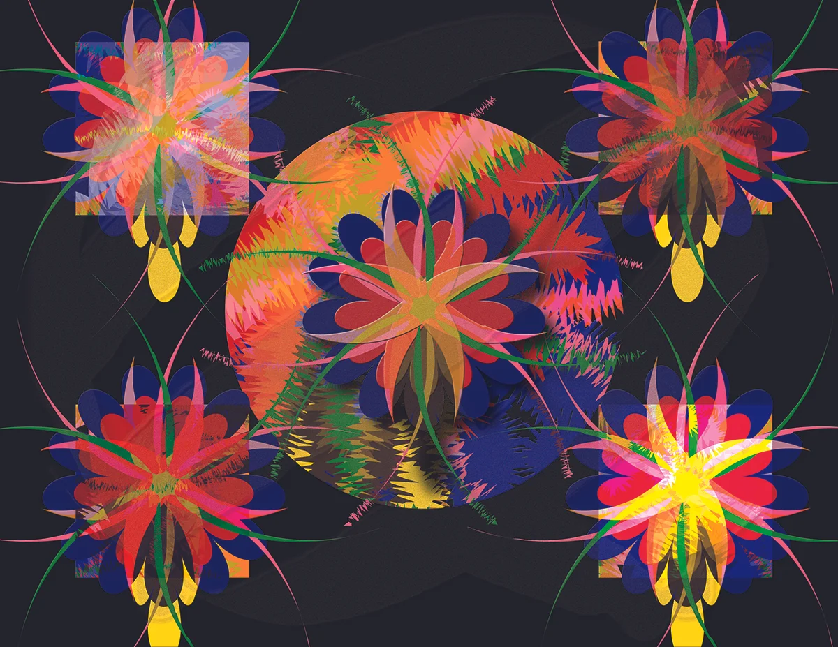 Flowers on Black