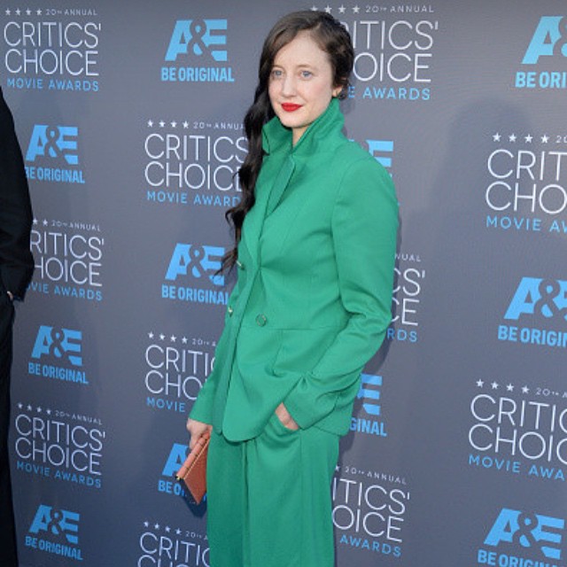 Congrats to my new friend #AndreaRiseborough 's win tonight at #thecriticschoiceawards for #bestactingensemble in #Birdman . So good working with you today, inspired by your unique style and impeccable taste in #vinyl hair: @dal11211 makeup: @ladyday