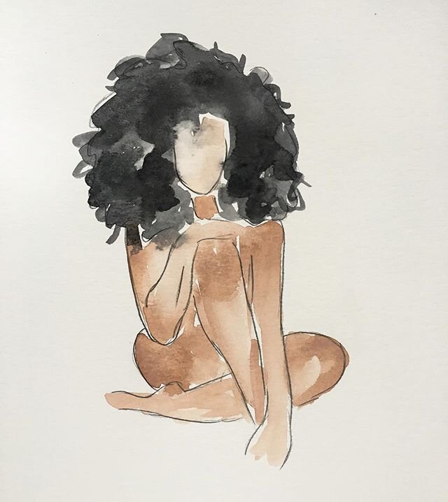 one of the first faceless ladies i ever painted. and still one of my favorites. to me, what a picture that every skin color and hair texture is beautiful.