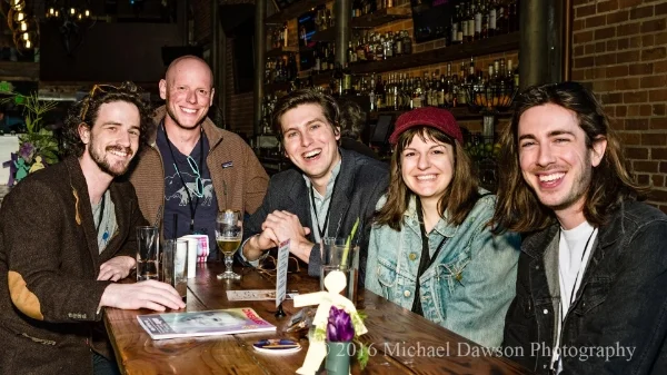 Left to right: Logan Olberg, sound mixer; Jonathan Hogan, production assistant; Michael Borowiec, director; Sam Marine, director; Zach De Sorbo, composer. At Cinequest Film Festival 2016. Photo by Michael Dawson Photography.