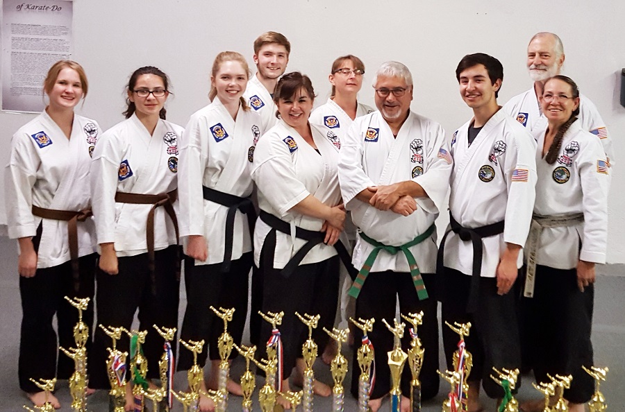 Evening Adult Class: Brandy Spicher, Felicia Baca-Griego, Sydney Engler, Brandon Engler, Suzanne Gabaldon, Deanna Robb, Rick Peralta, Sebastian Hendricx, Sensei Cindy, Sensei Richard