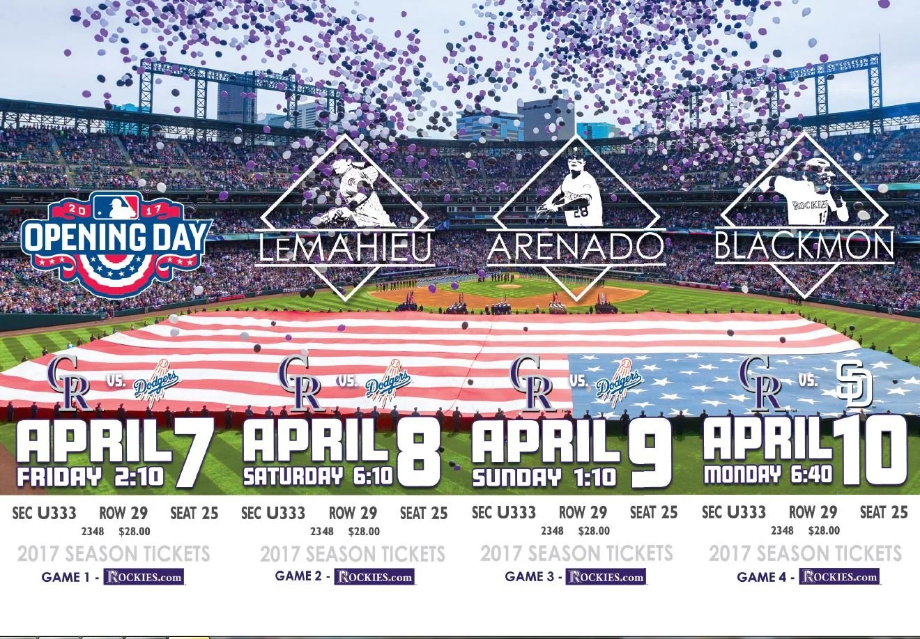 2017 Colorado Rockies Season Tickets