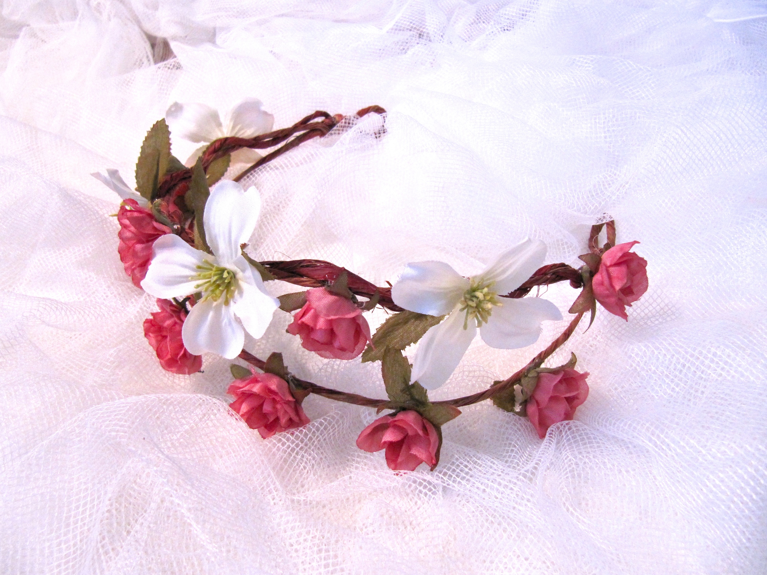 Dogwood and Rose Floral Crown