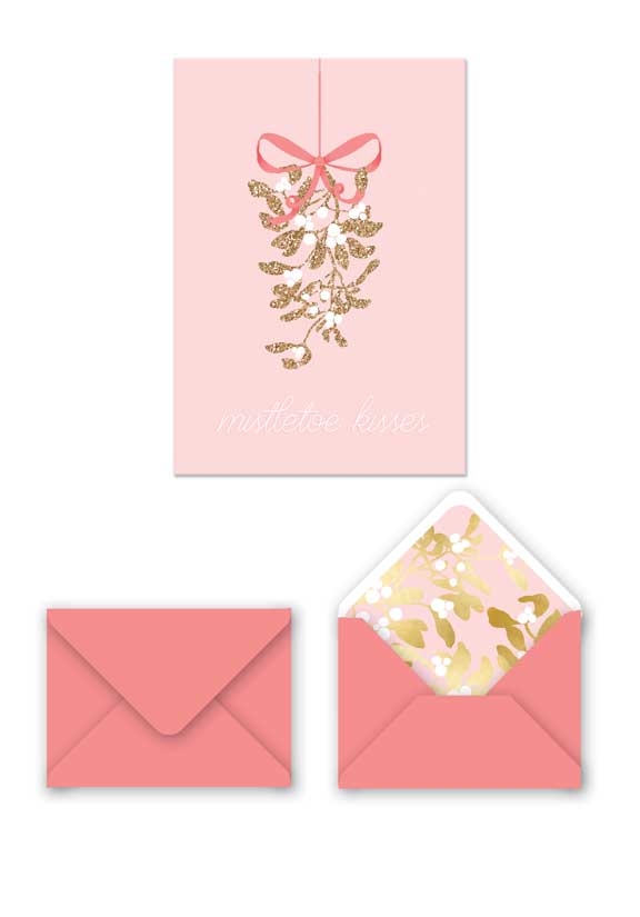 Mistltoe Kisses Holiday Card