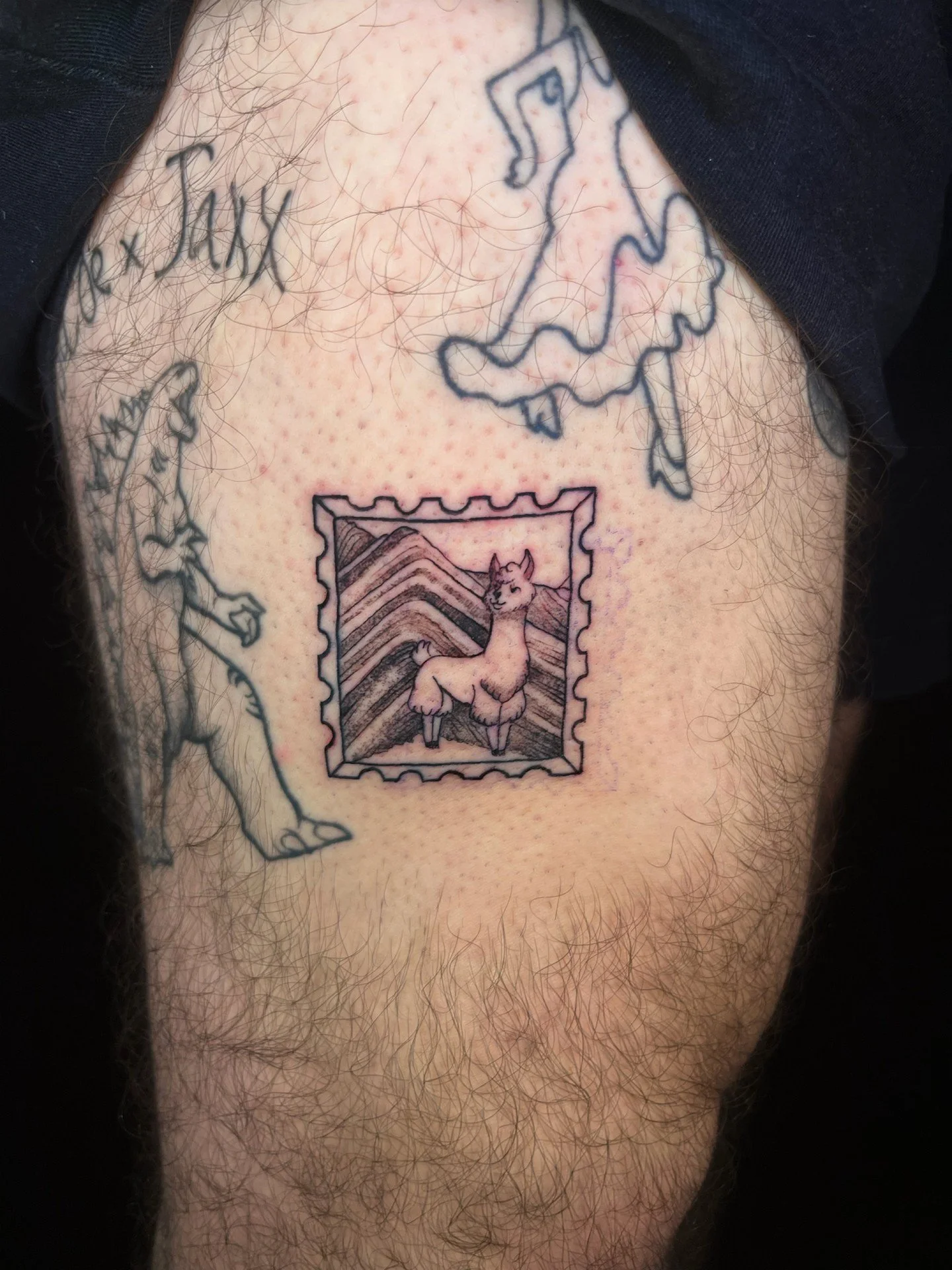 Just a cute little stamp for Matt! 

Can you tell where he visited? 
.
.
.
.
#stamptattoo #llamatattoo