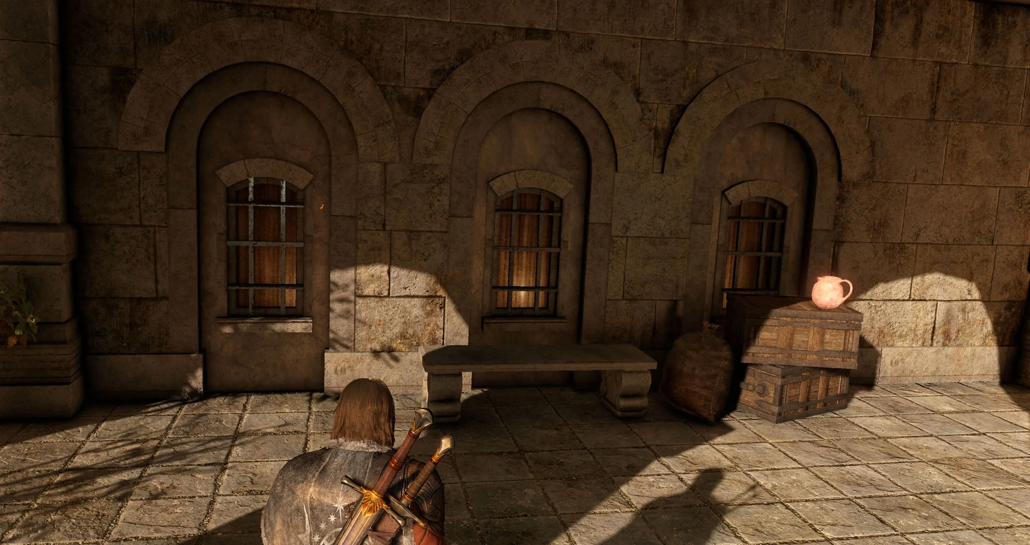  Inner window curtain material created in Substance Designer, and combined with an animated emissive shader, which I tuned accordingly. 