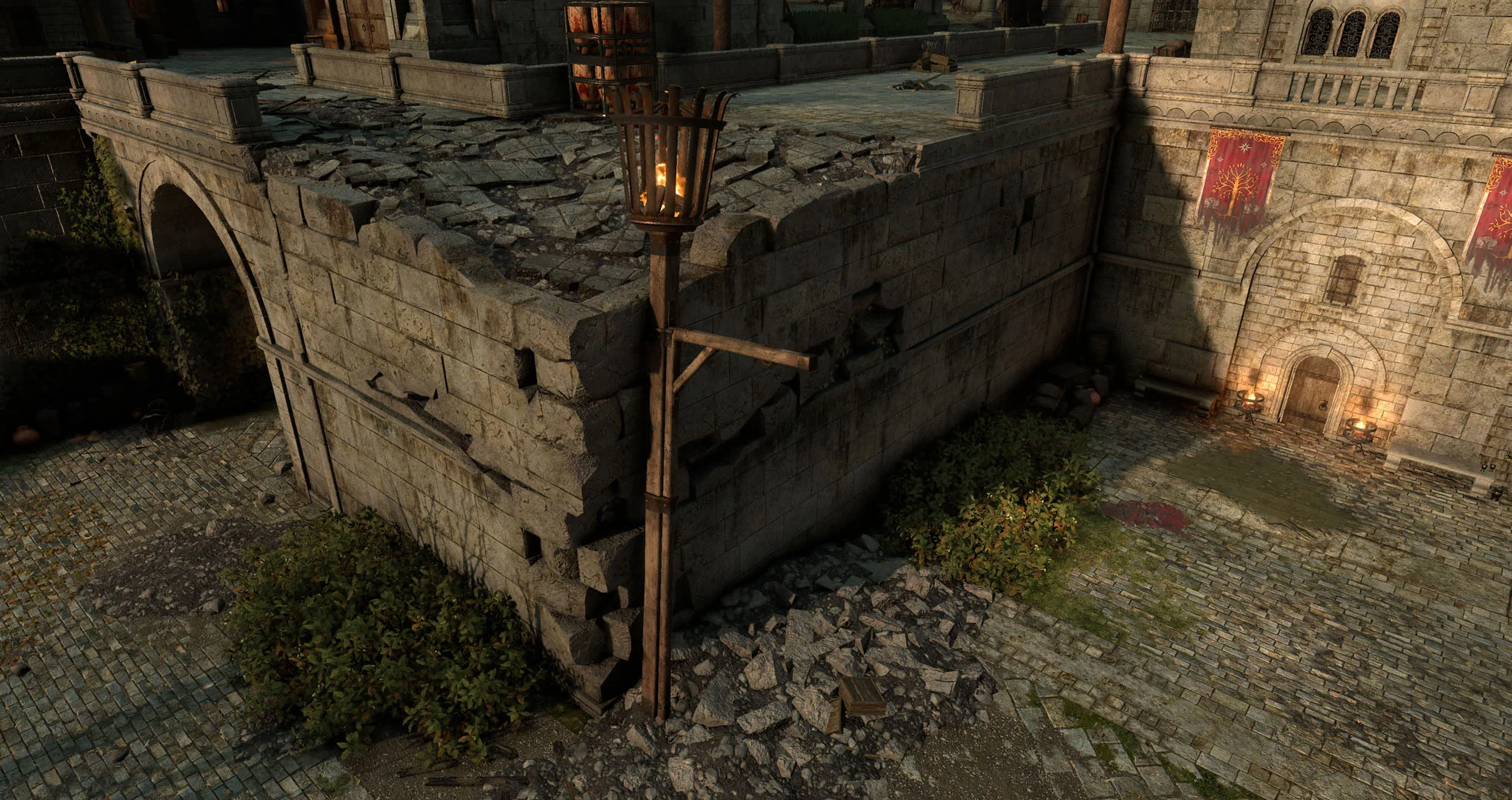  Wood brazier created in 3ds Max and using array materials, combining different stone and metal variations through masking in Substance Painter. 