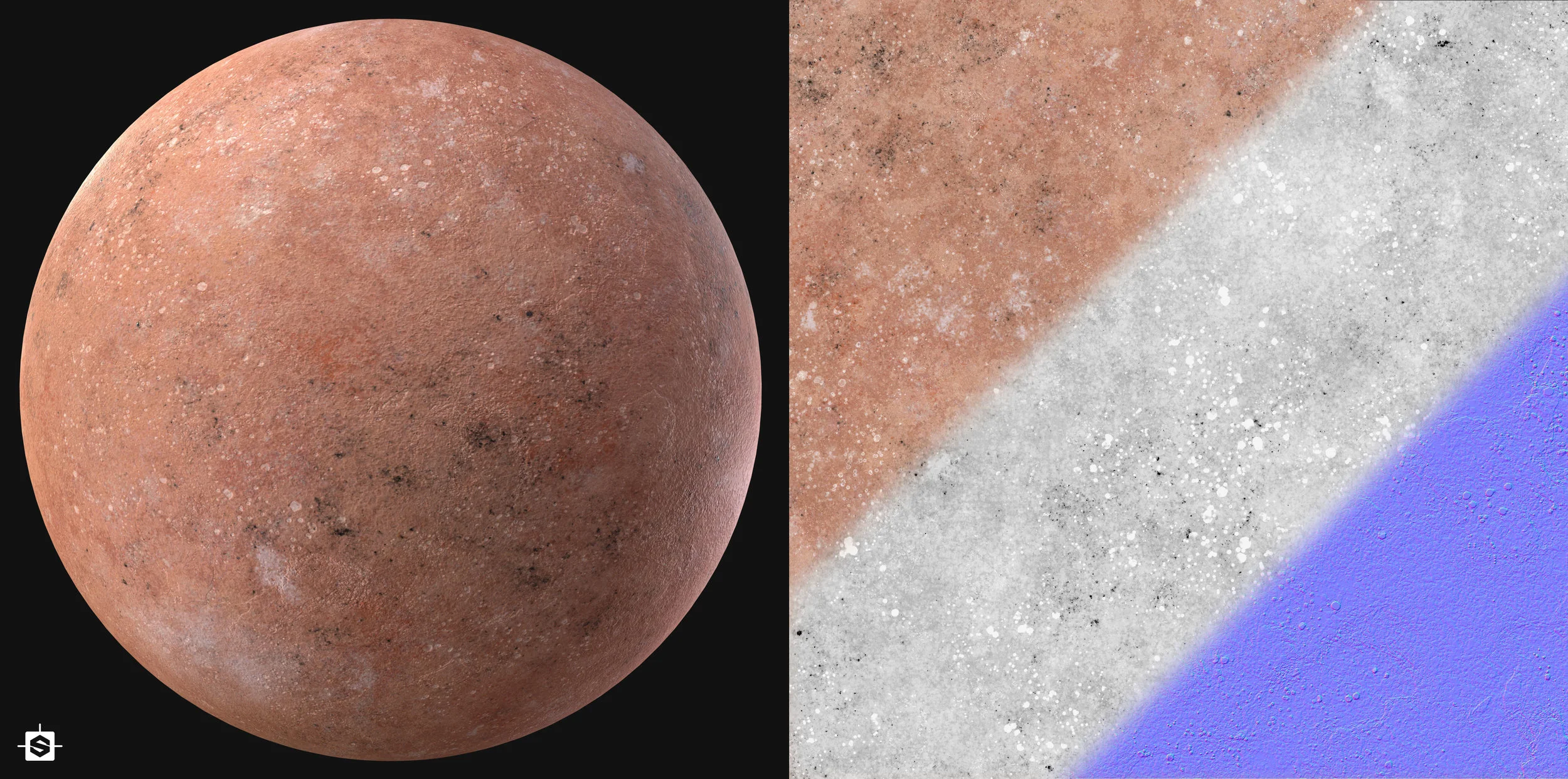  Terracotta material created in Substance Designer. Based on ancient pottery reference photos. 