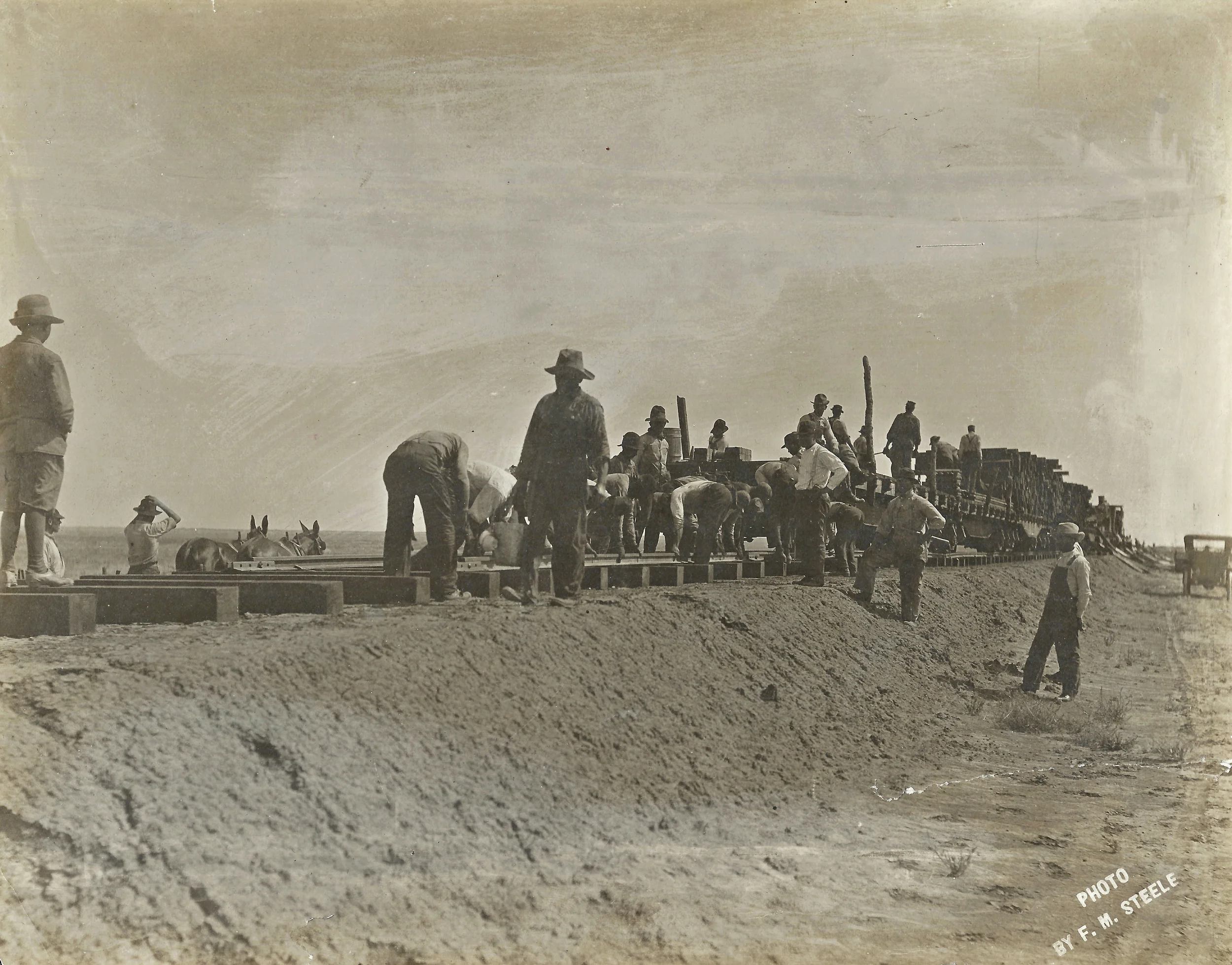 Building the Railroad into Haskell County - 1912