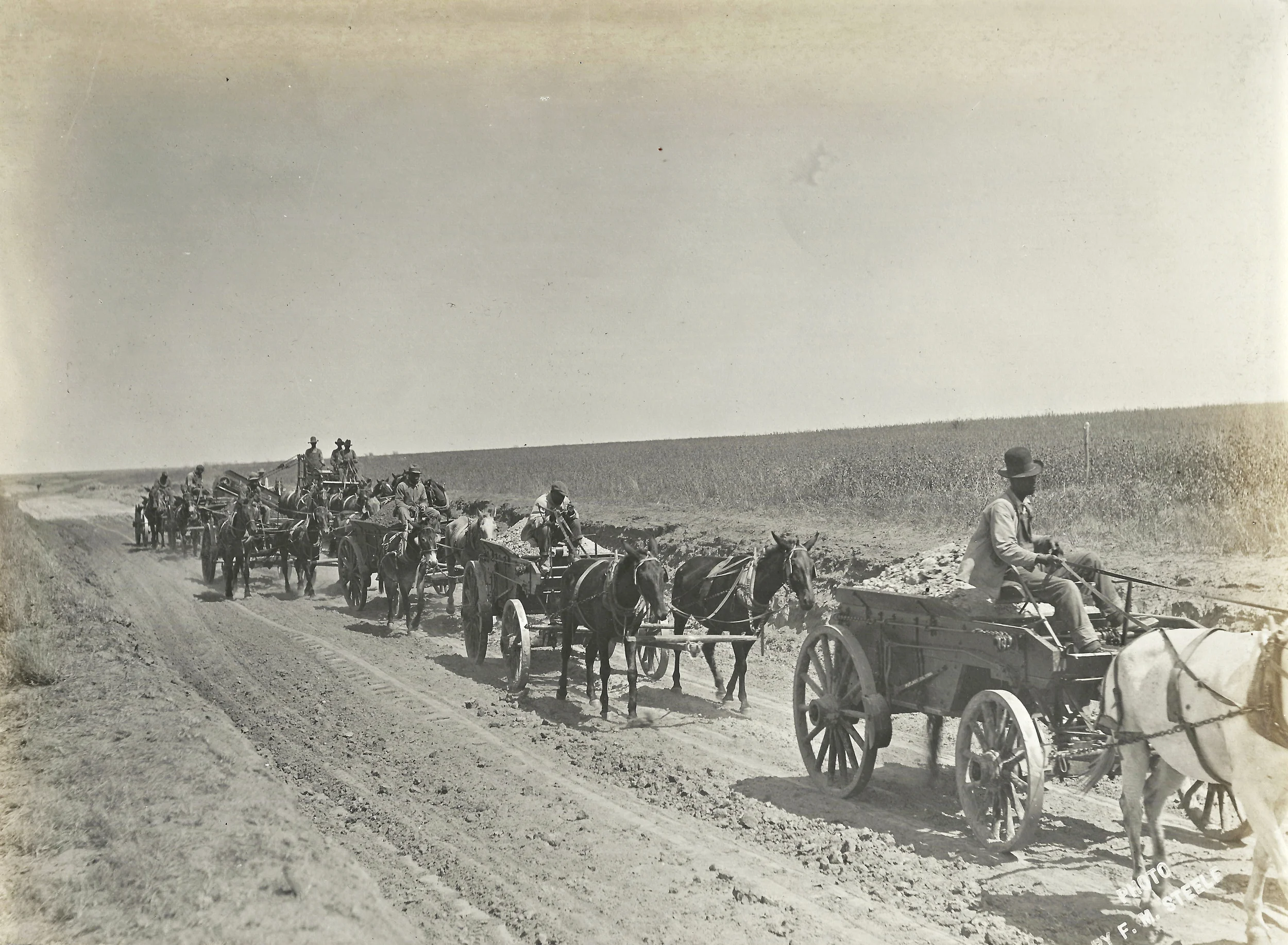 Hauling Dirt for the Railroad Bed - 1912