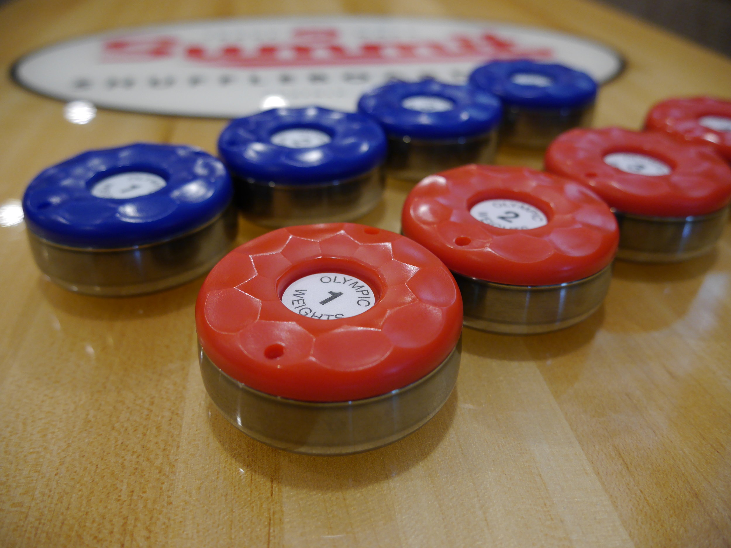Olympic Shuffleboard Weights Black Stainless Color — Summit