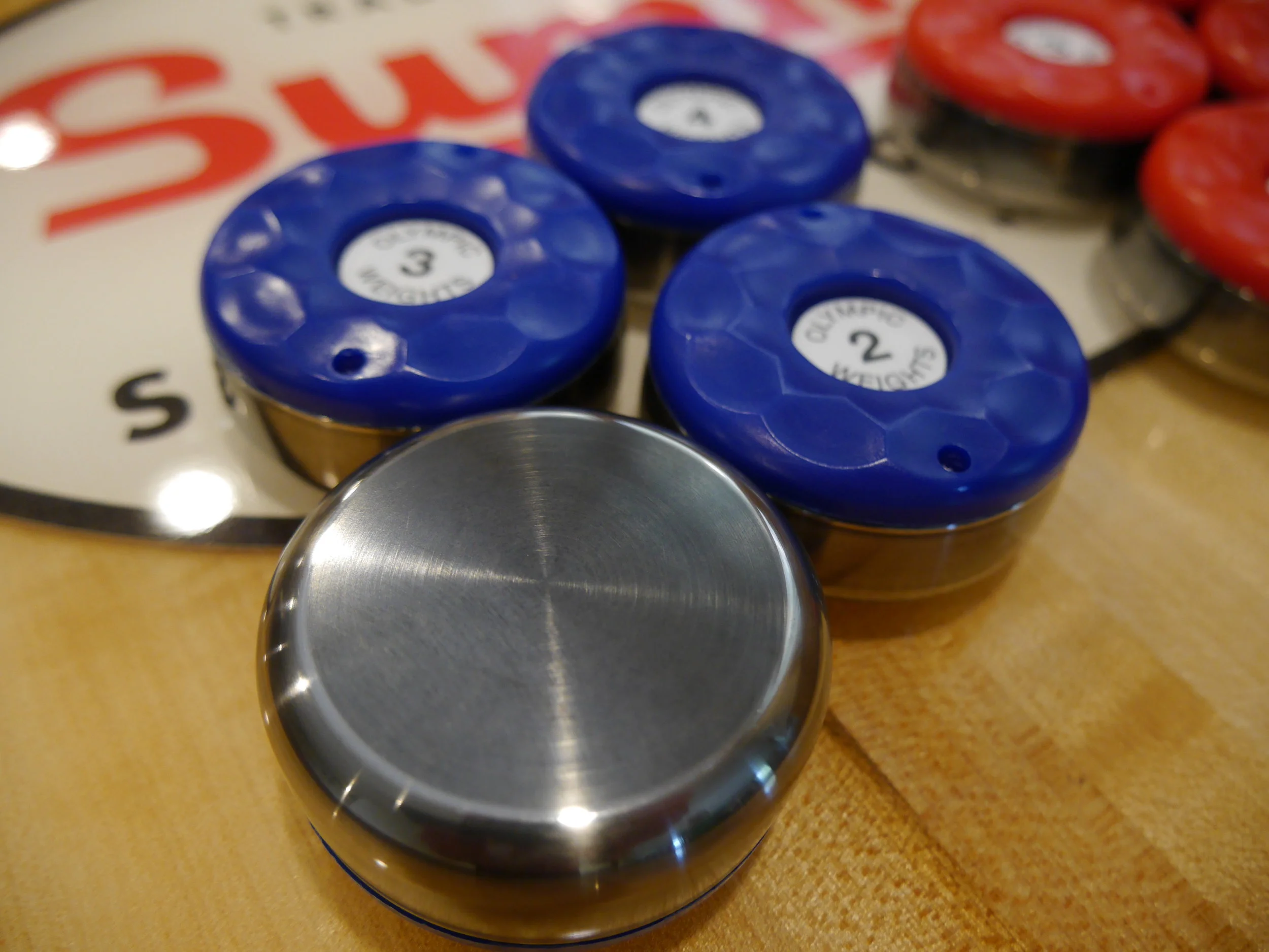Olympic Shuffleboard Weights Black Stainless Color — Summit