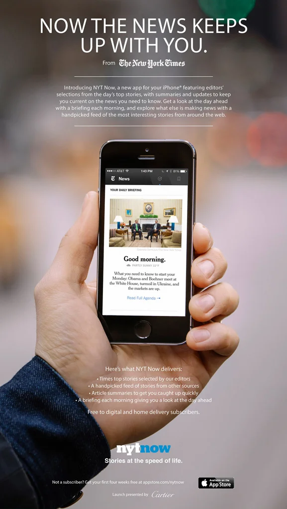NEW YORK TIMES, NYT NOW MOBILE