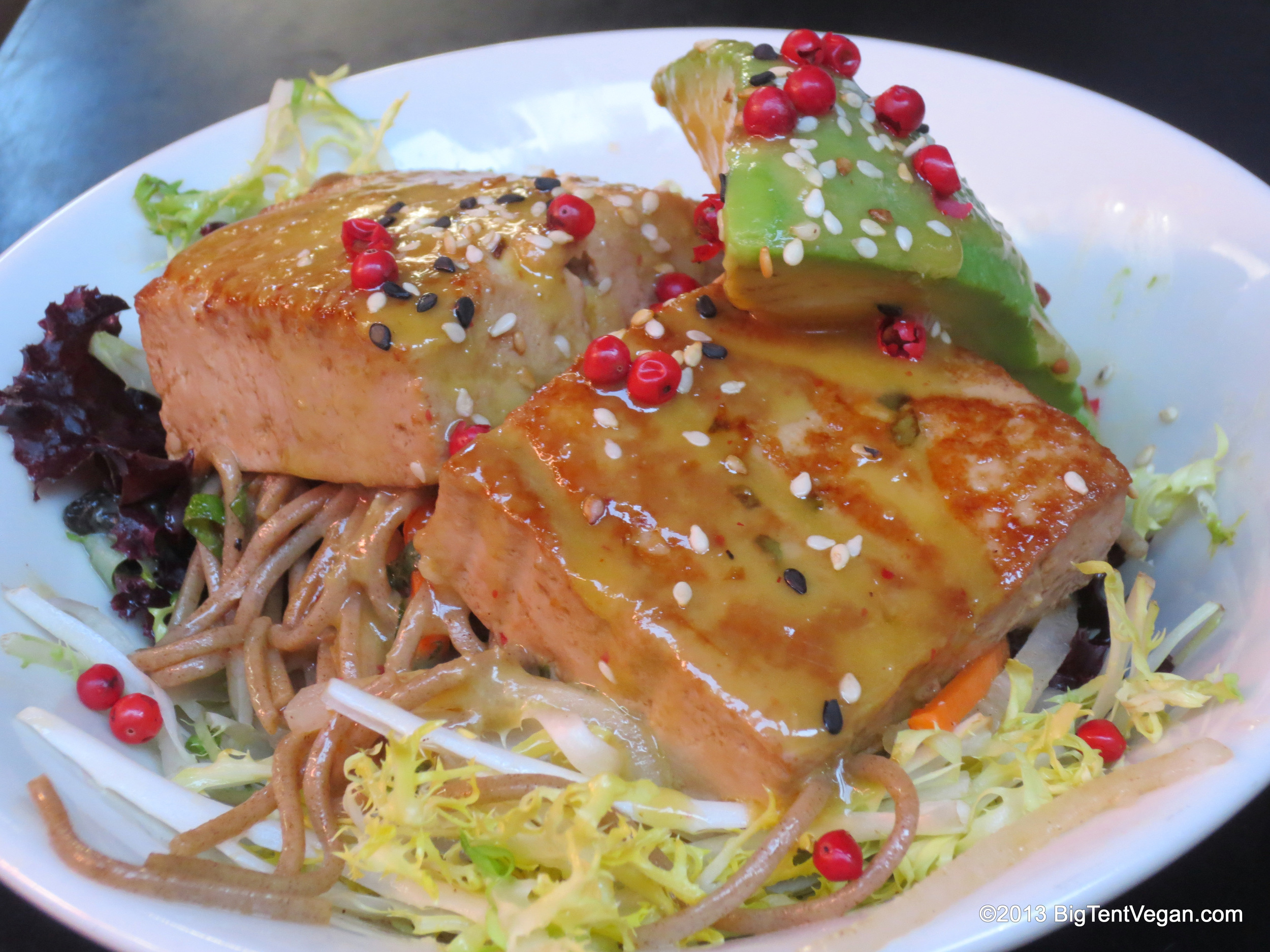 Tataki Tofu with Miso Mustard Sauce and Toasted Pink Peppercorns, Chef Kajsa Alger and Chef Susan Feniger, Street (Los Angeles, CA)