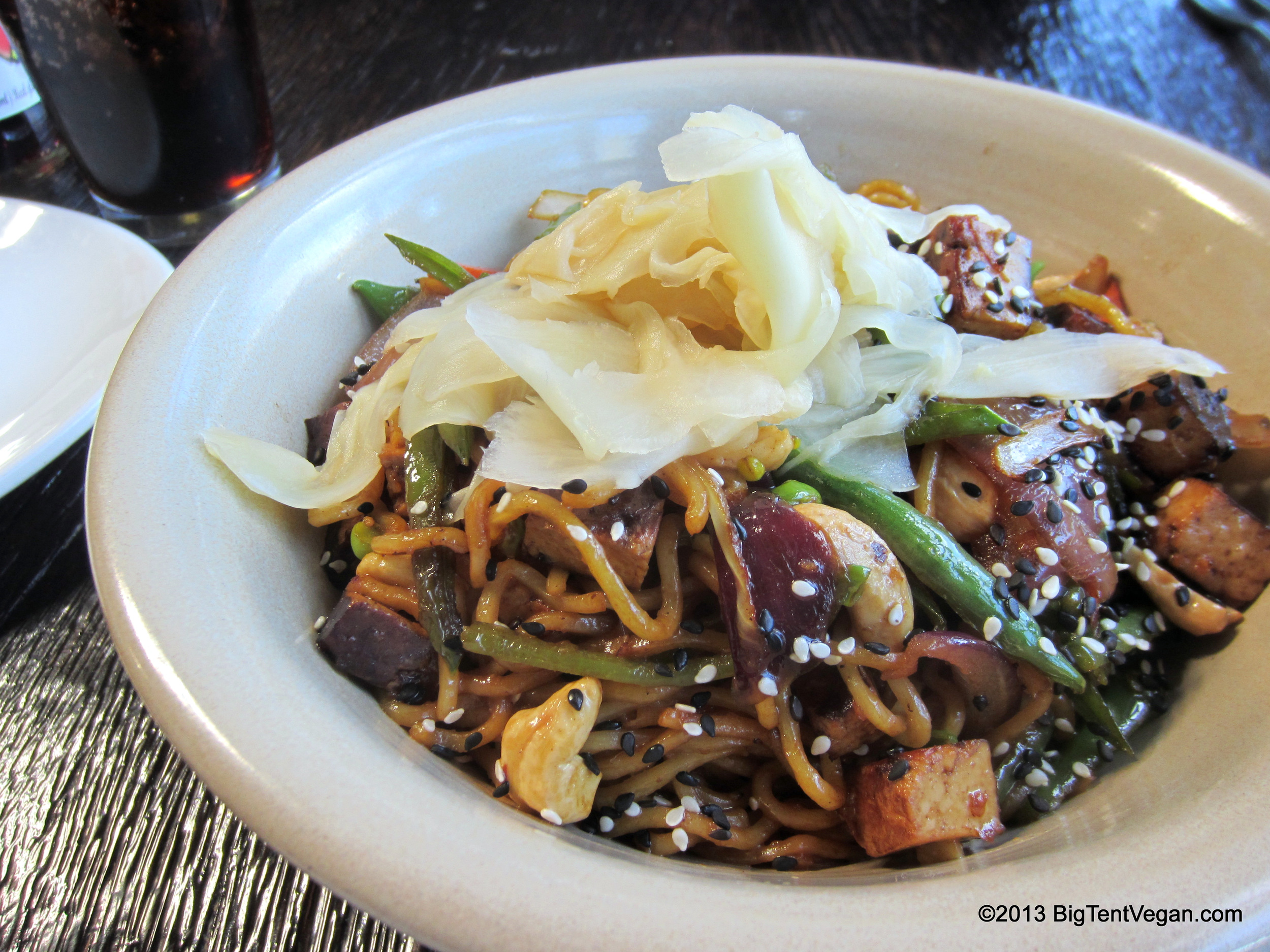 Yakisoba with San Diego Soy Dairy Tofu, Chef Alex Carballo, Stone Brewery World Bistro and Gardens (Escondido, CA)