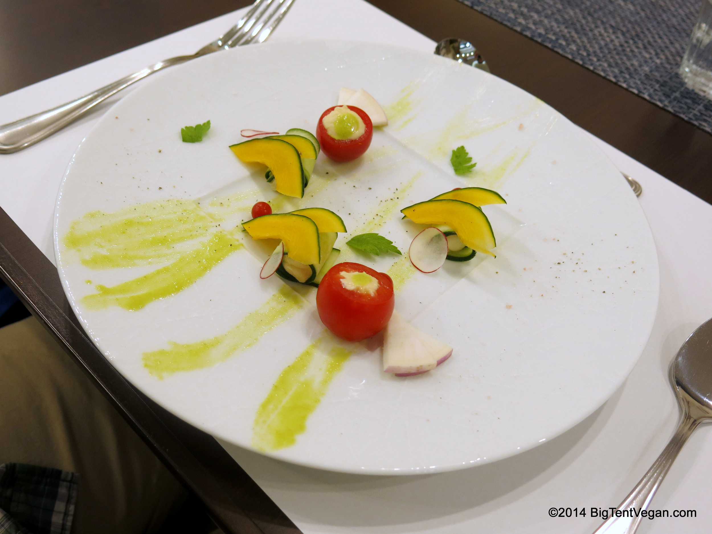 Vegan Cheese Appetizer (from set dinner menu) with Assorted Vegetables