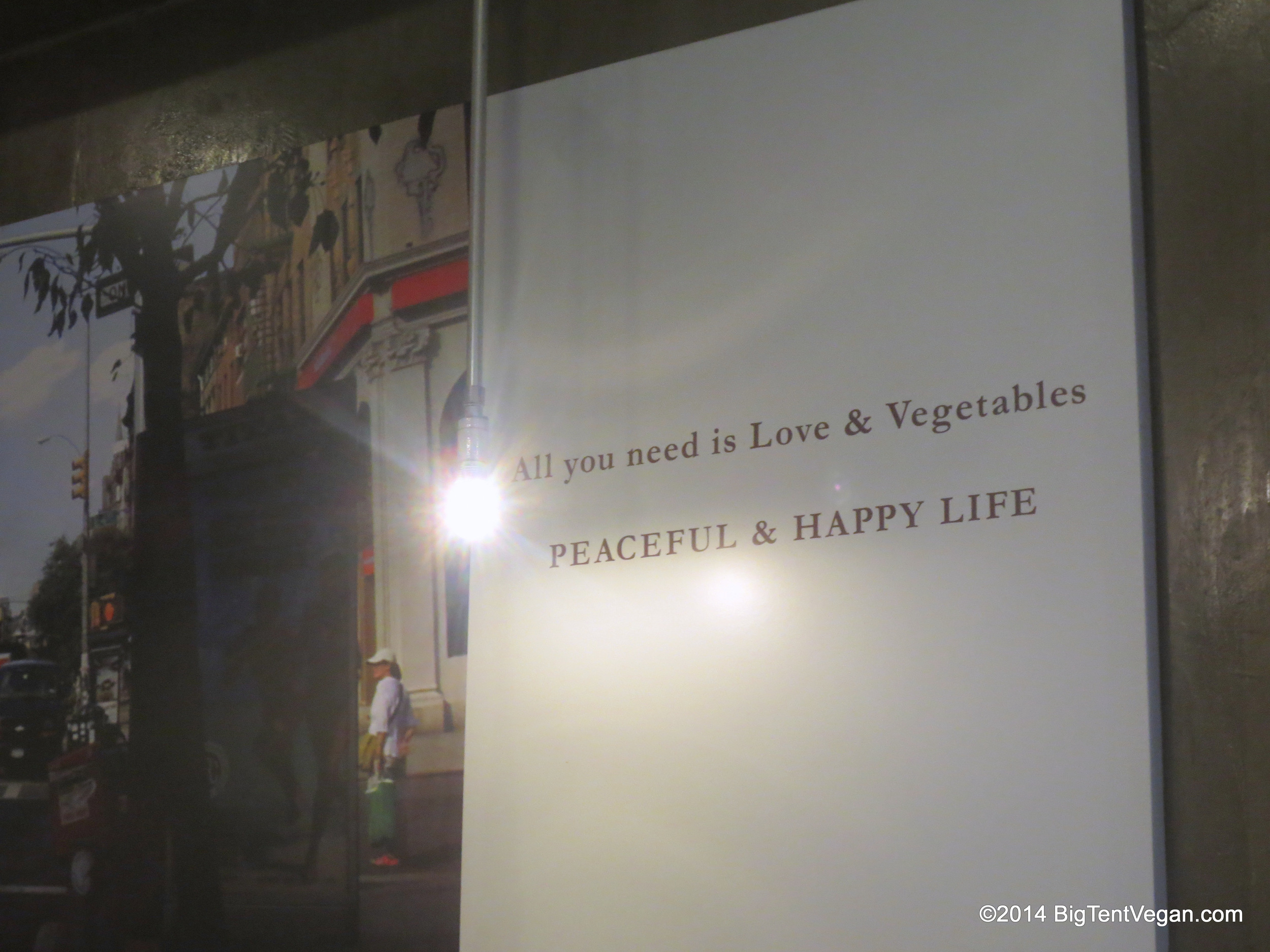 Mural inside the dining area of 100% vegetarian (very vegan-friendly) restaurant Eat More Greens in Tokyo, Japan