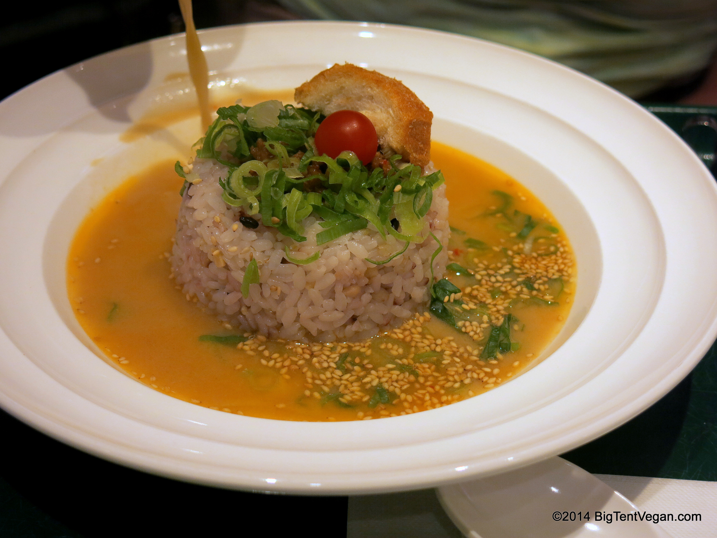 Breakfast Soup with Rice from 100% vegan T's Tantan inside Tokyo Station (Tokyo, Japan)