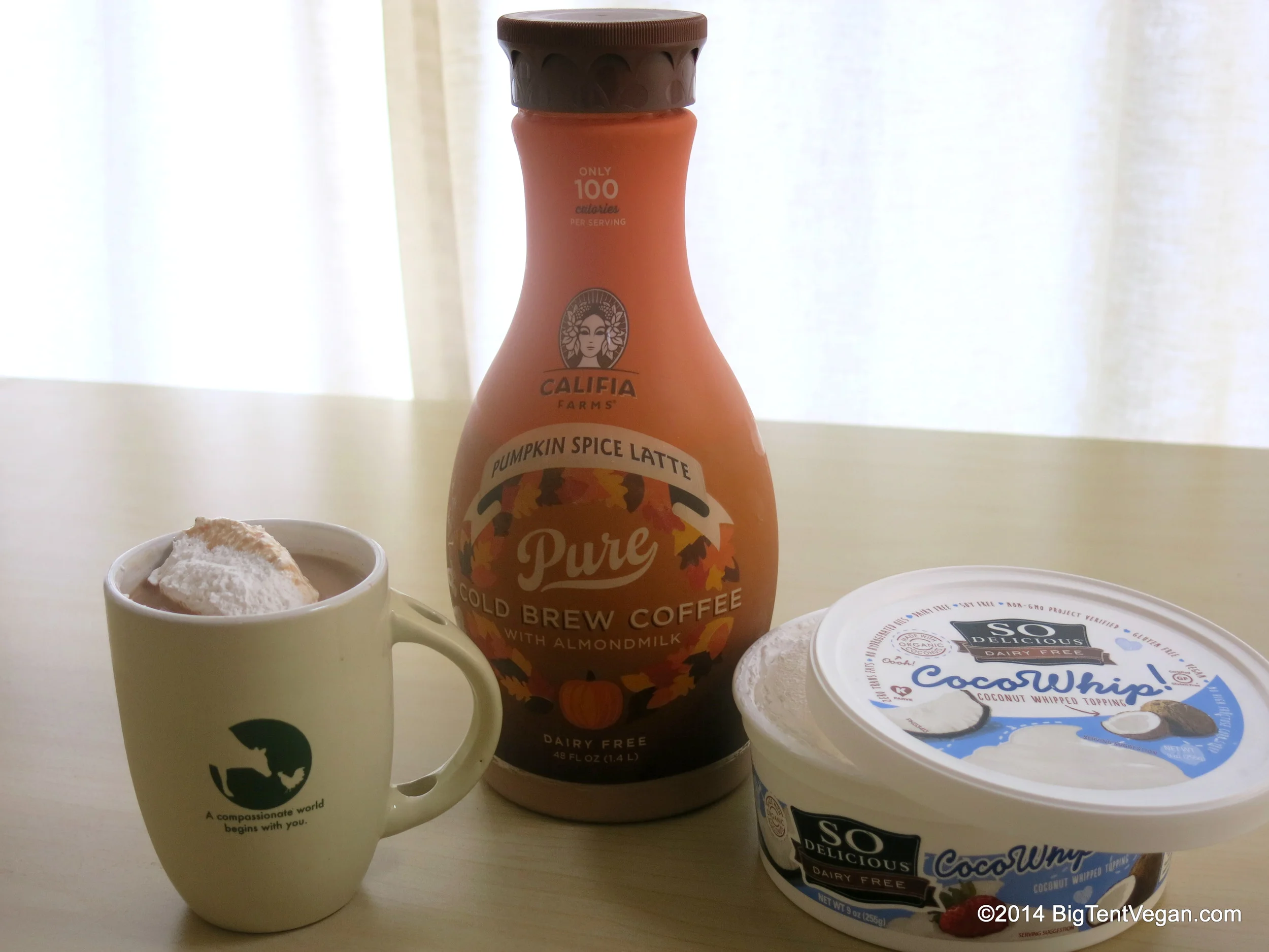 Pumpkin Spice Almond Milk Latte and Coco Whip