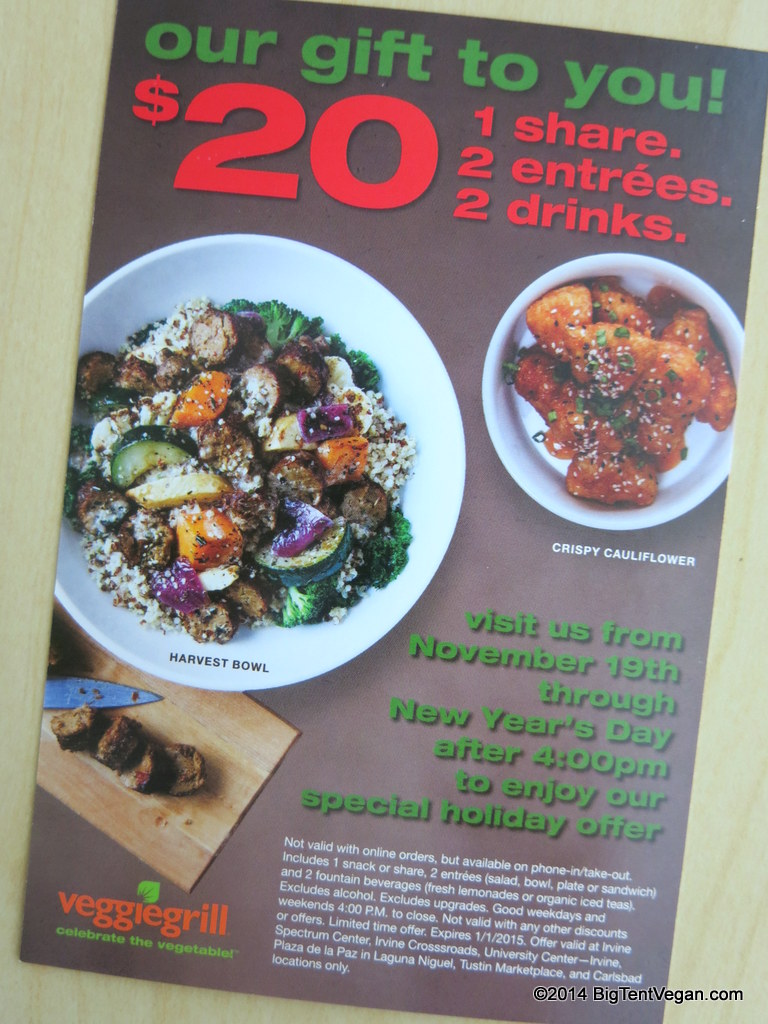 This "2 for $20" offer is valid at five locations in Irvine, Laguna Niguel, Tustin, and Carlsbad through Jan 1, 2015.