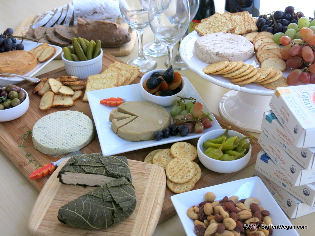 Vegan Cheese Party with cheese wheels from miyoko's kitchen