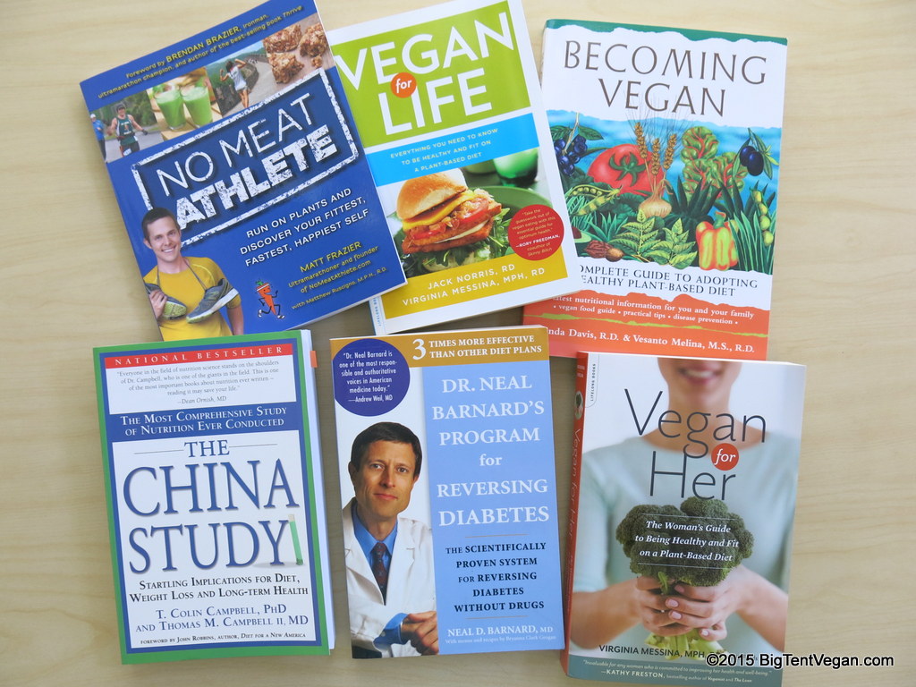 JUst a few of the many books written or co-written by vegan doctors and vegan registered dietitians.