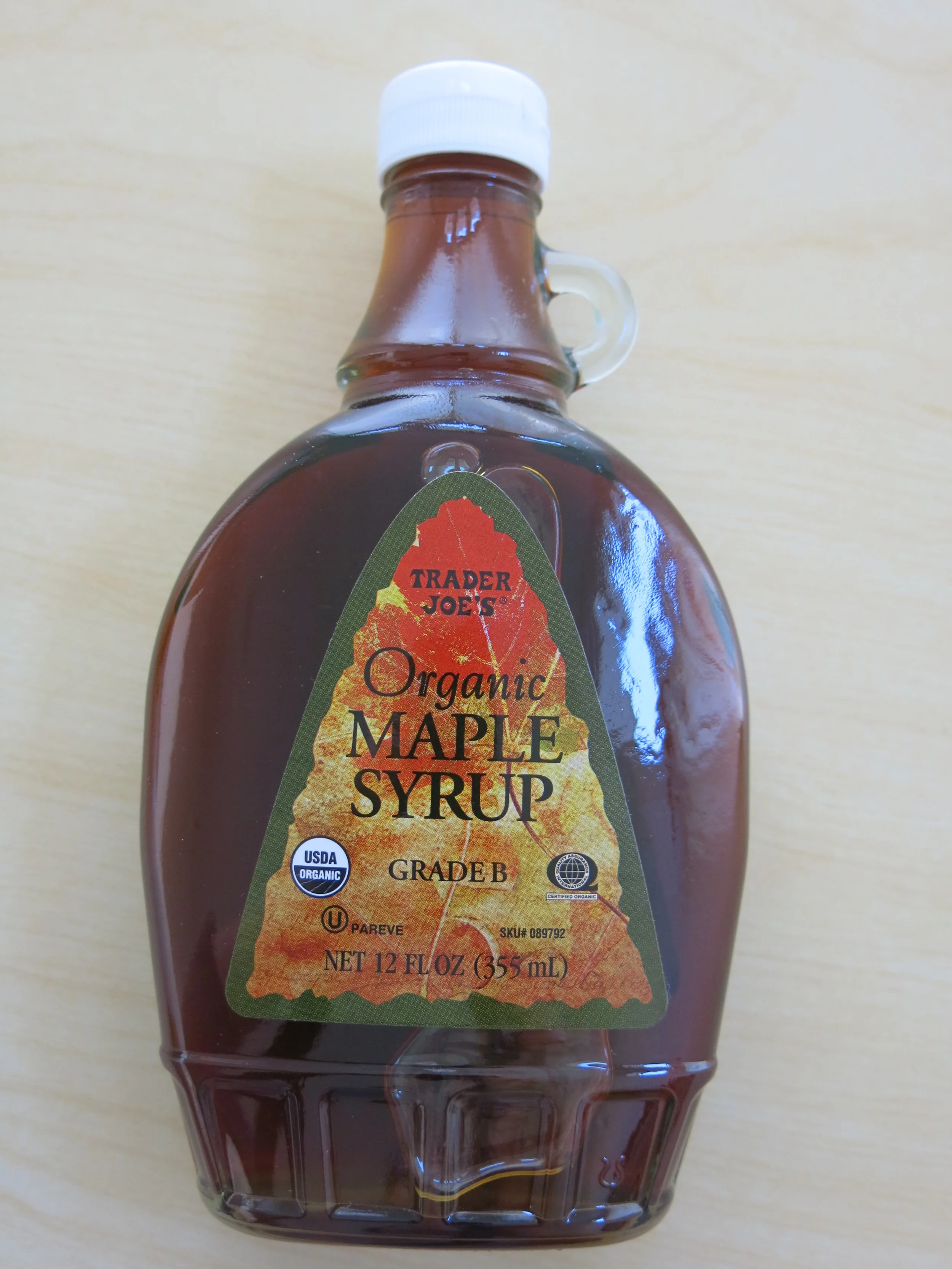 Organic Maple Syrup, Grade b (the Grade a light amber variety is lighter in color; closer to the color of most honey and has a more subtle flavor).