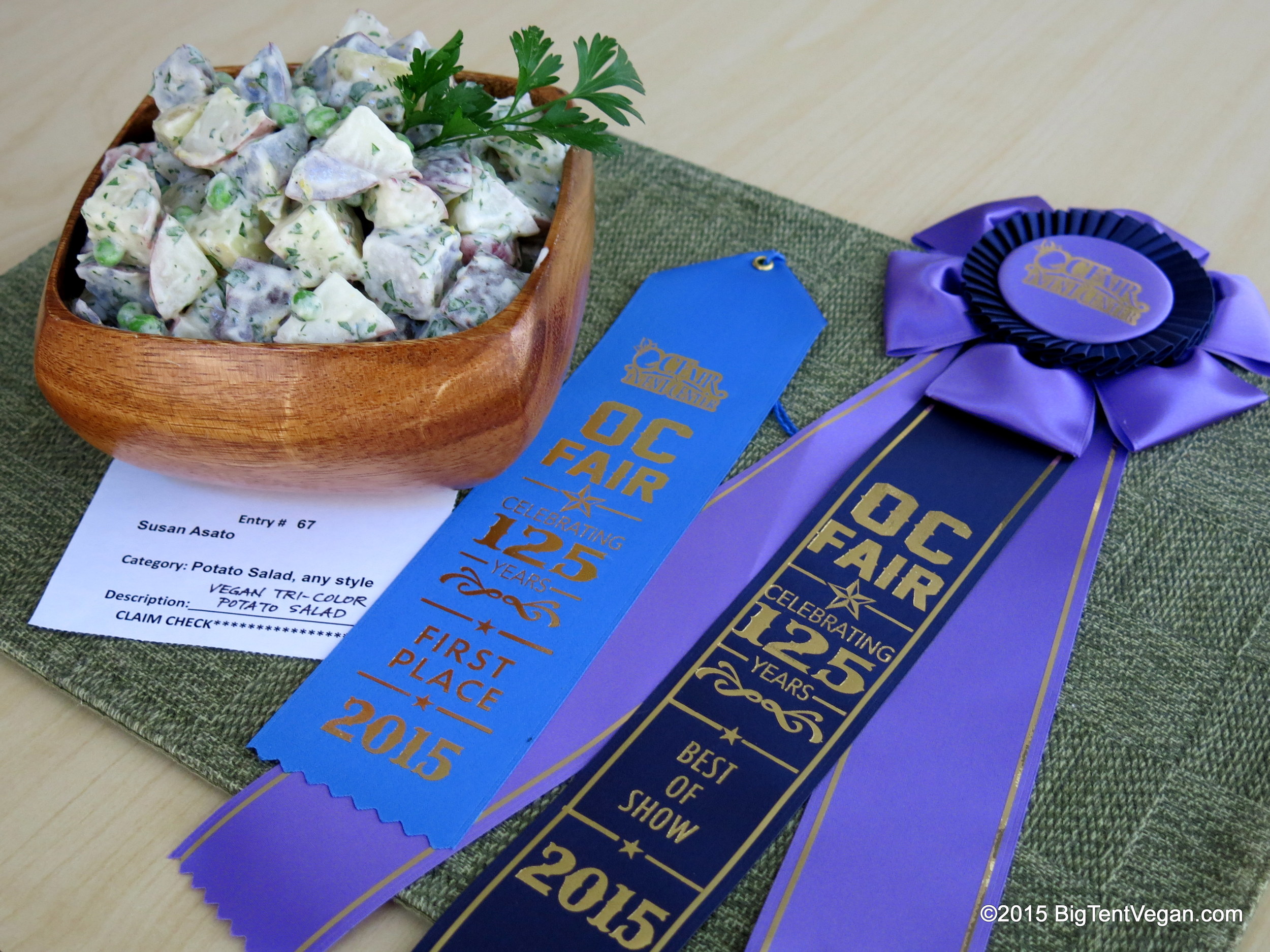 Vegan Potato Salad Wins Best of Show at 2015 Orange County Fair Salad Daze Competition!
