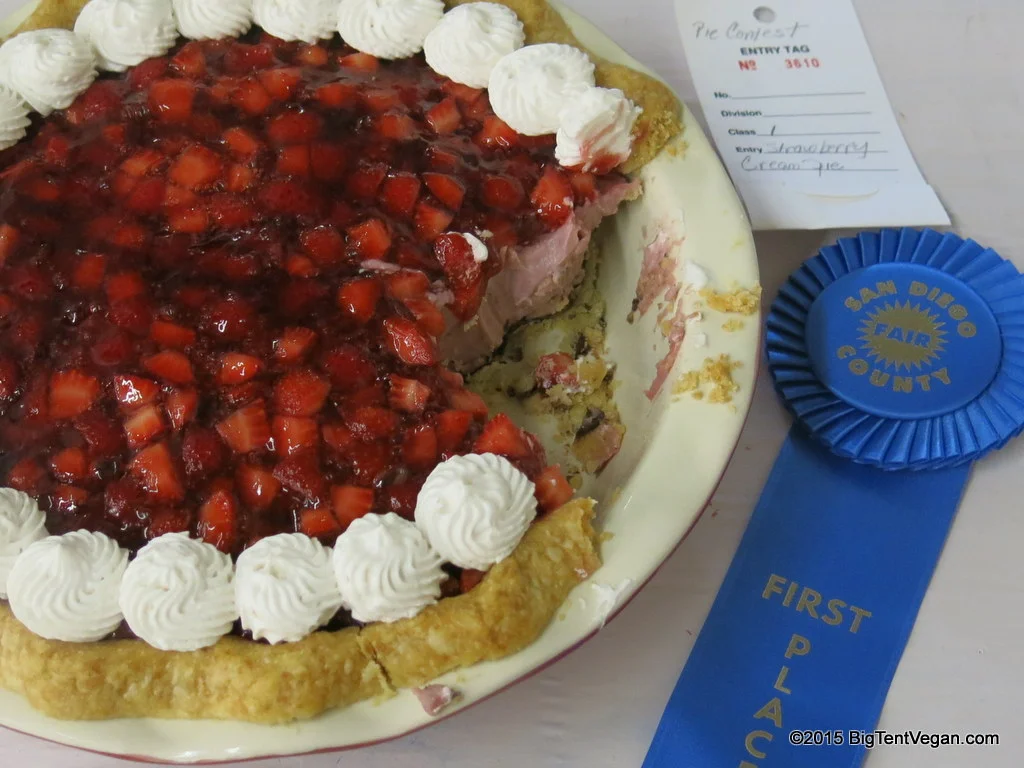 Vegan Strawberry Cream Pie wins 1st Place at 2015 San Diego County Fair! (recipe included)