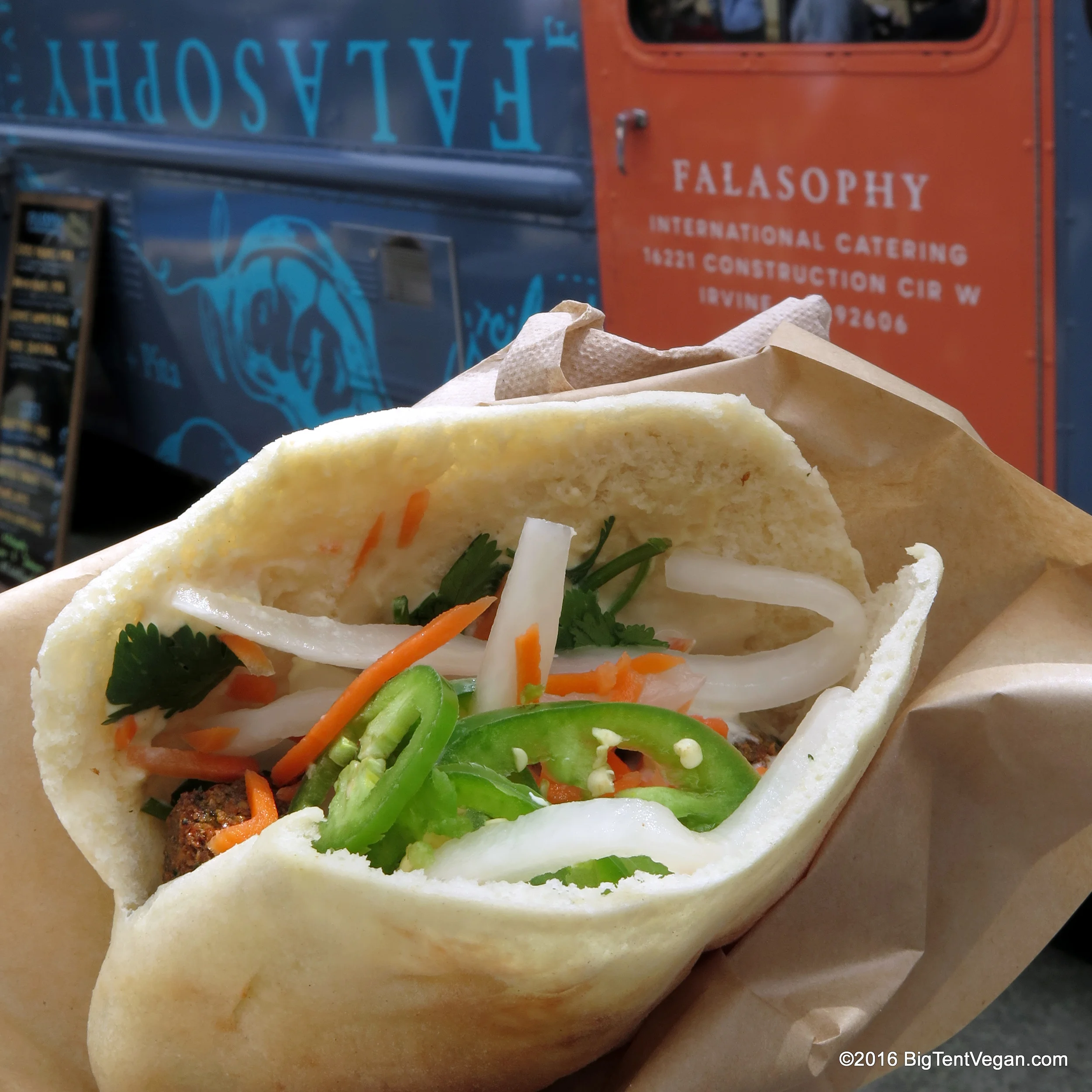 Banh Mi Falafel Pita from Falasophy Food Truck