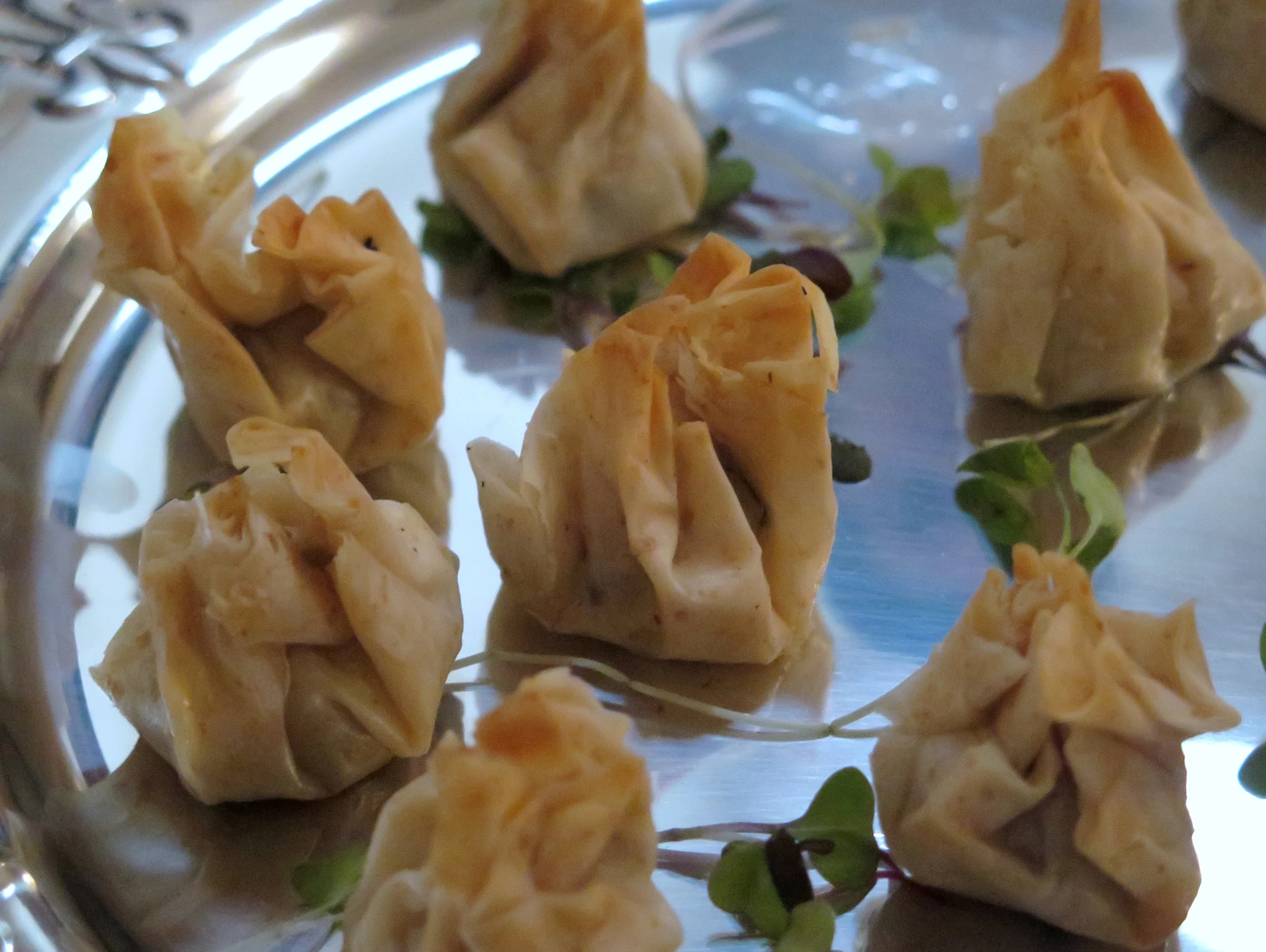 Actually, all of the passed hors d'oeuvres were great. This was a phyllo puff with mushroom and cashew cheese inside.
