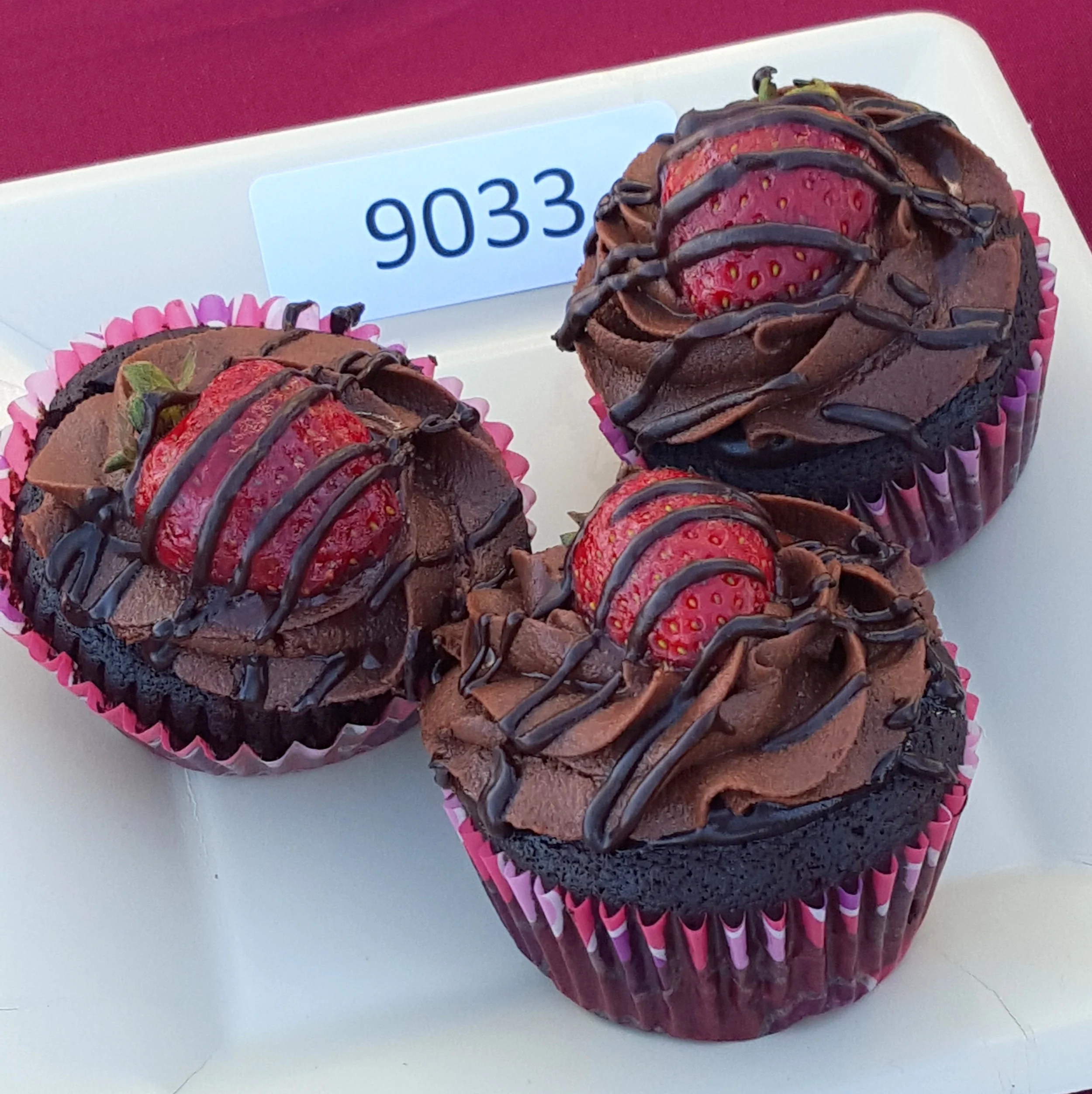 3rd PLACE: AVANI KATHURIA CHOCOLATE CUPCAKES WITH STRAWBERRY FILLING AND RICH CHOCOLATE FROSTING