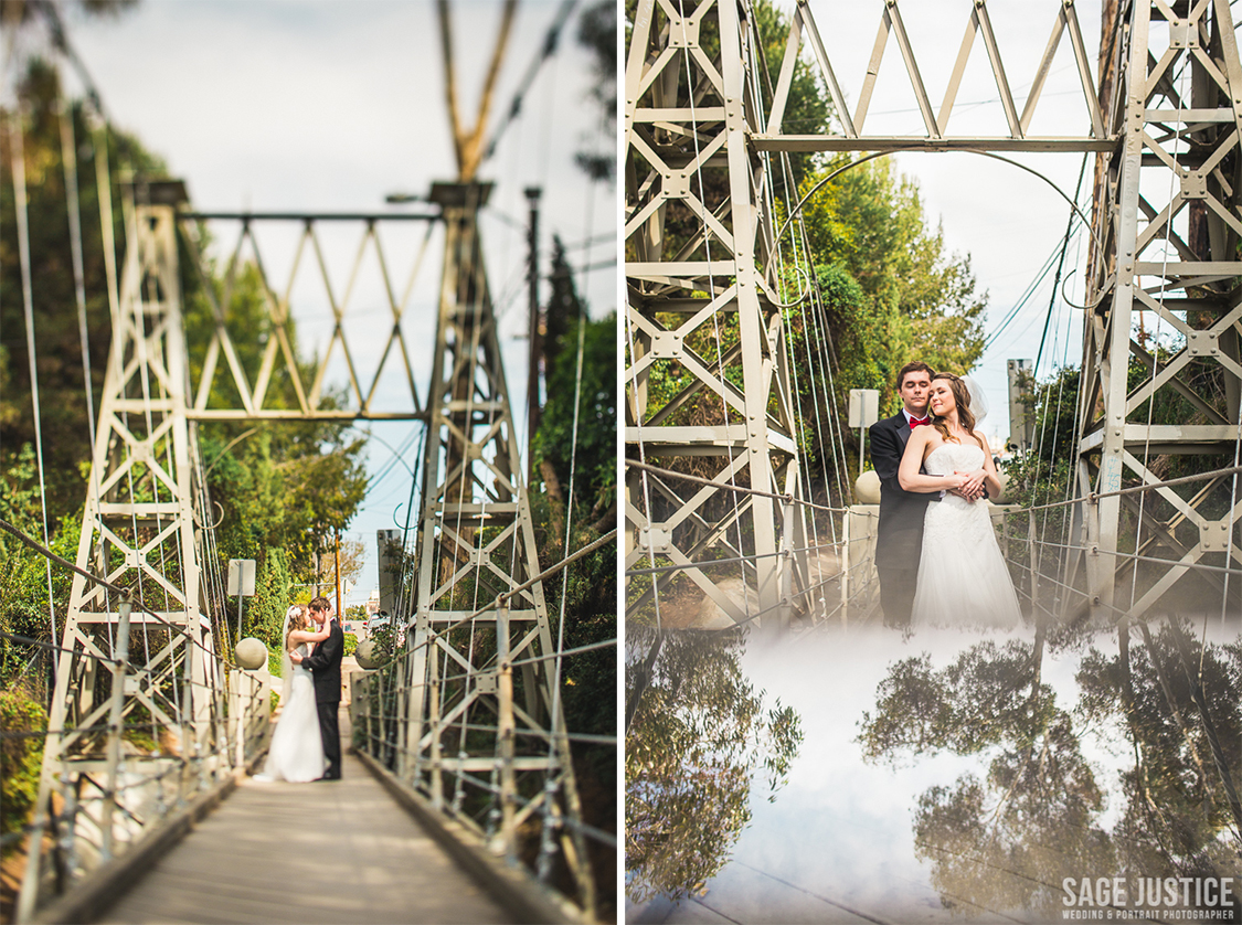 26 Spruce Street Suspension Bridge Bride Groom Portrait.jpg