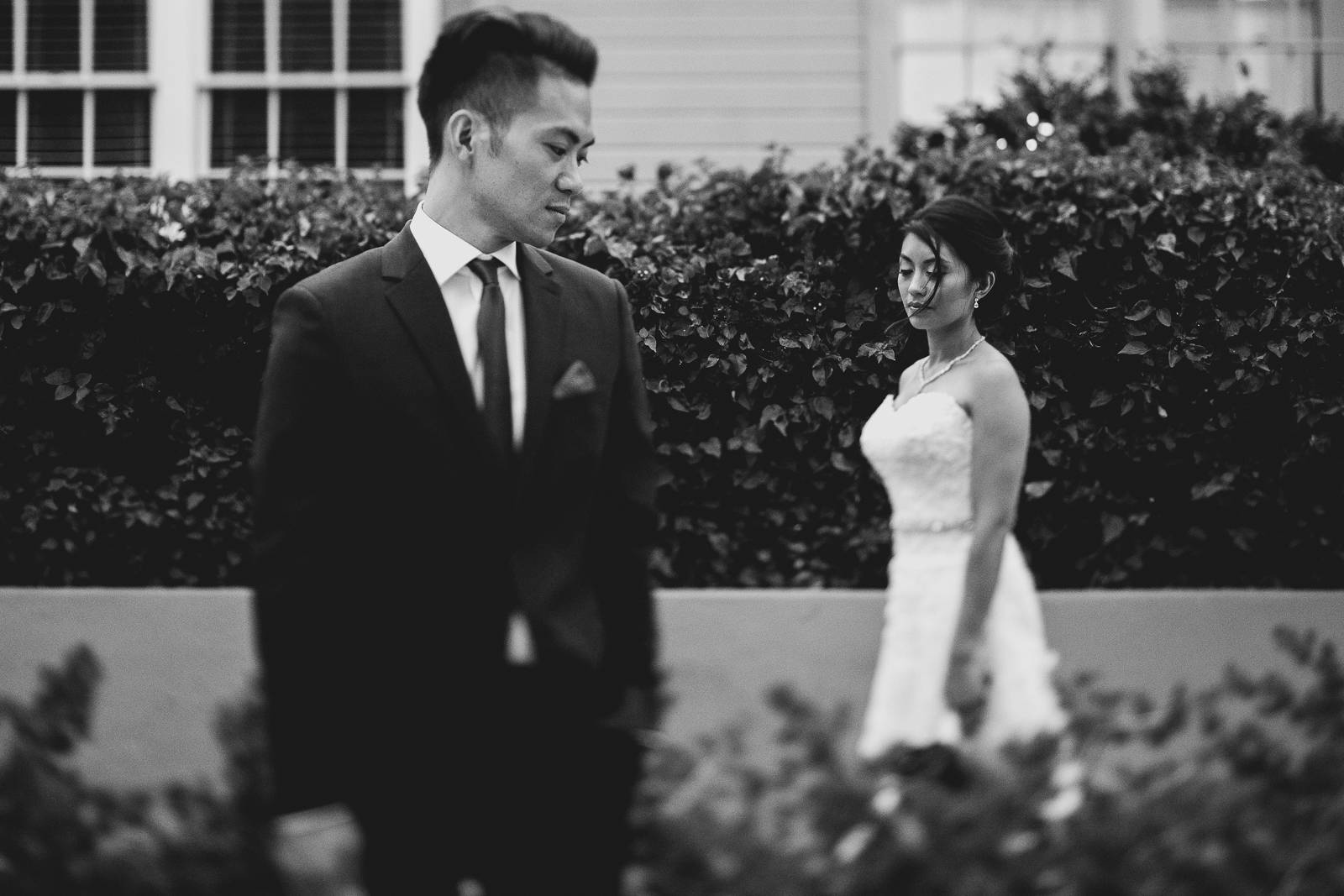 tilt-shift wedding photo