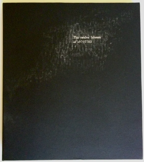 The twelve labours of s9707703 Artist's book: etching, monoprint, solvent transfer and letterpress. Clamshell book. 2012 Created for the exhibition It's not you, it's me at Eckersley's Open Space gallery.