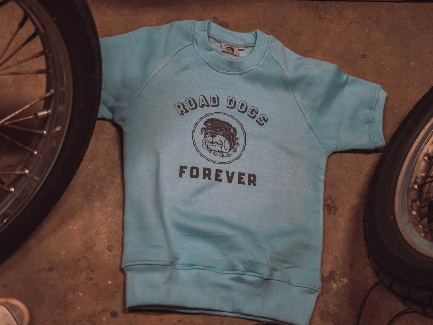 Road Dog Short Sleeve Raglan Sweatshirt — The Women's Motorcycle Exhibition