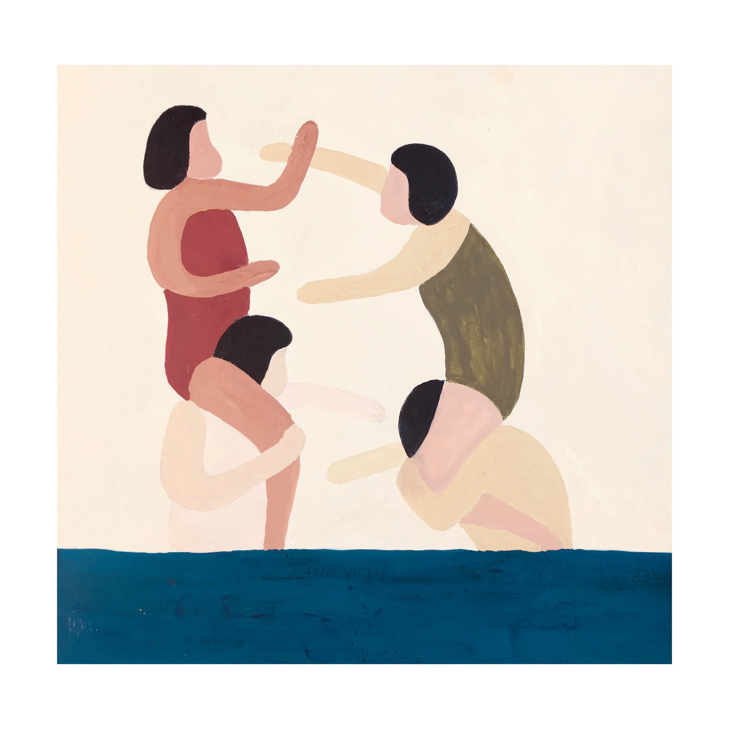 CHICKEN FIGHT . 14X14 . SOLD