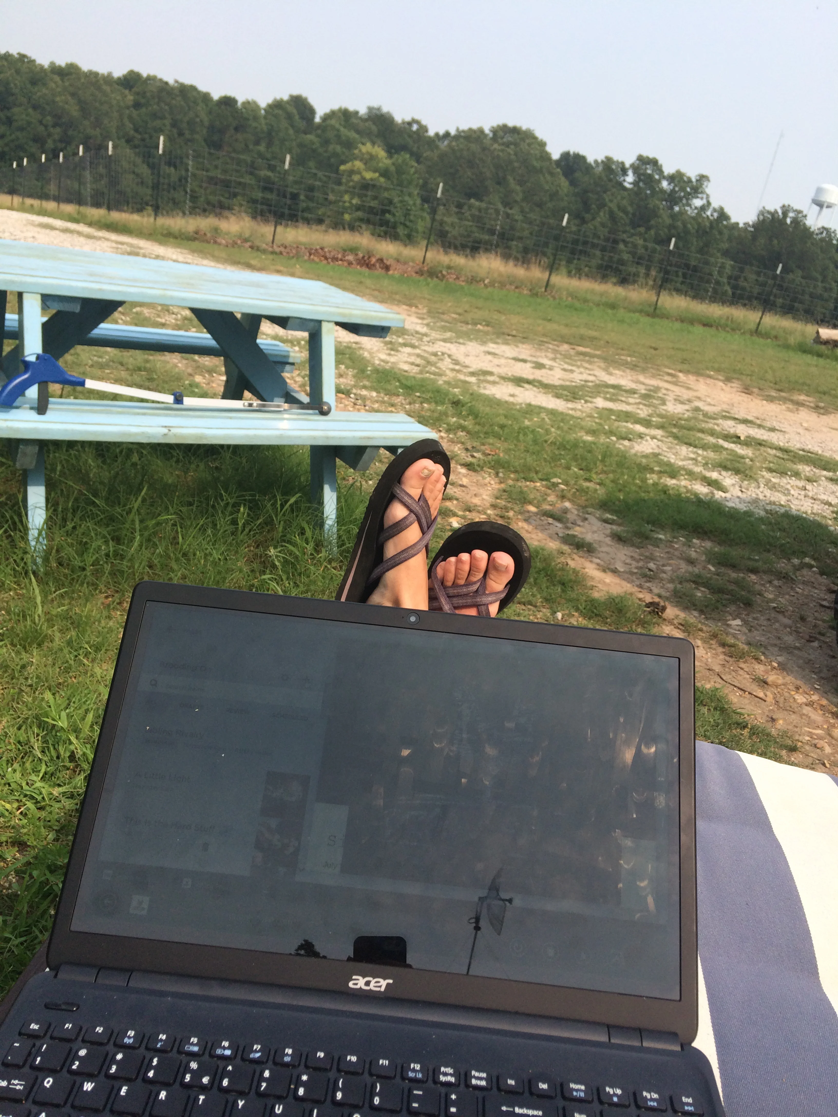 Typing this blog post from my outdoor living room