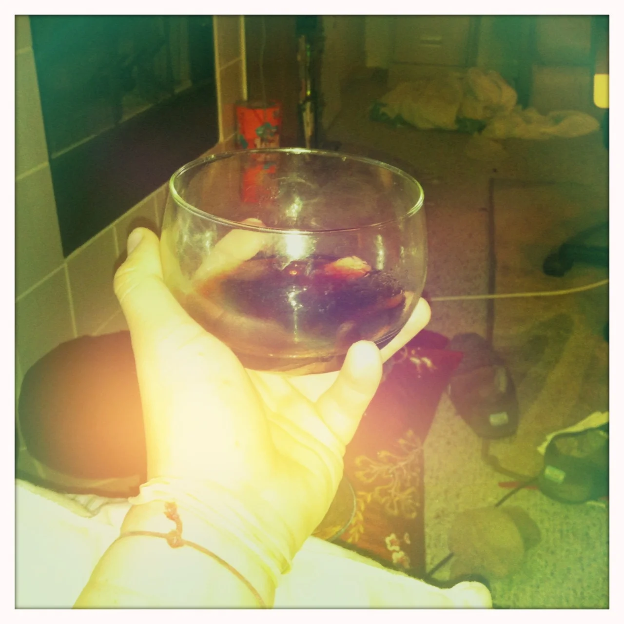 My new glass Jimmy Lens, Blanko Film, Dreampop Flash, Taken with Hipstamatic