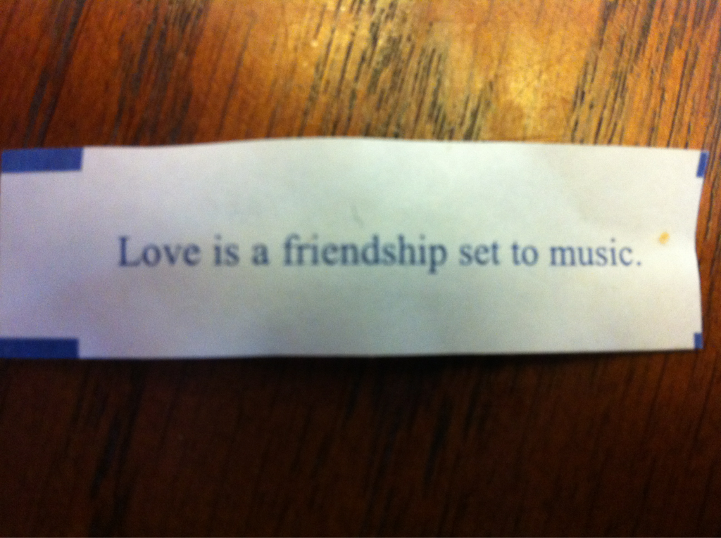 "love is a friendship set to music"