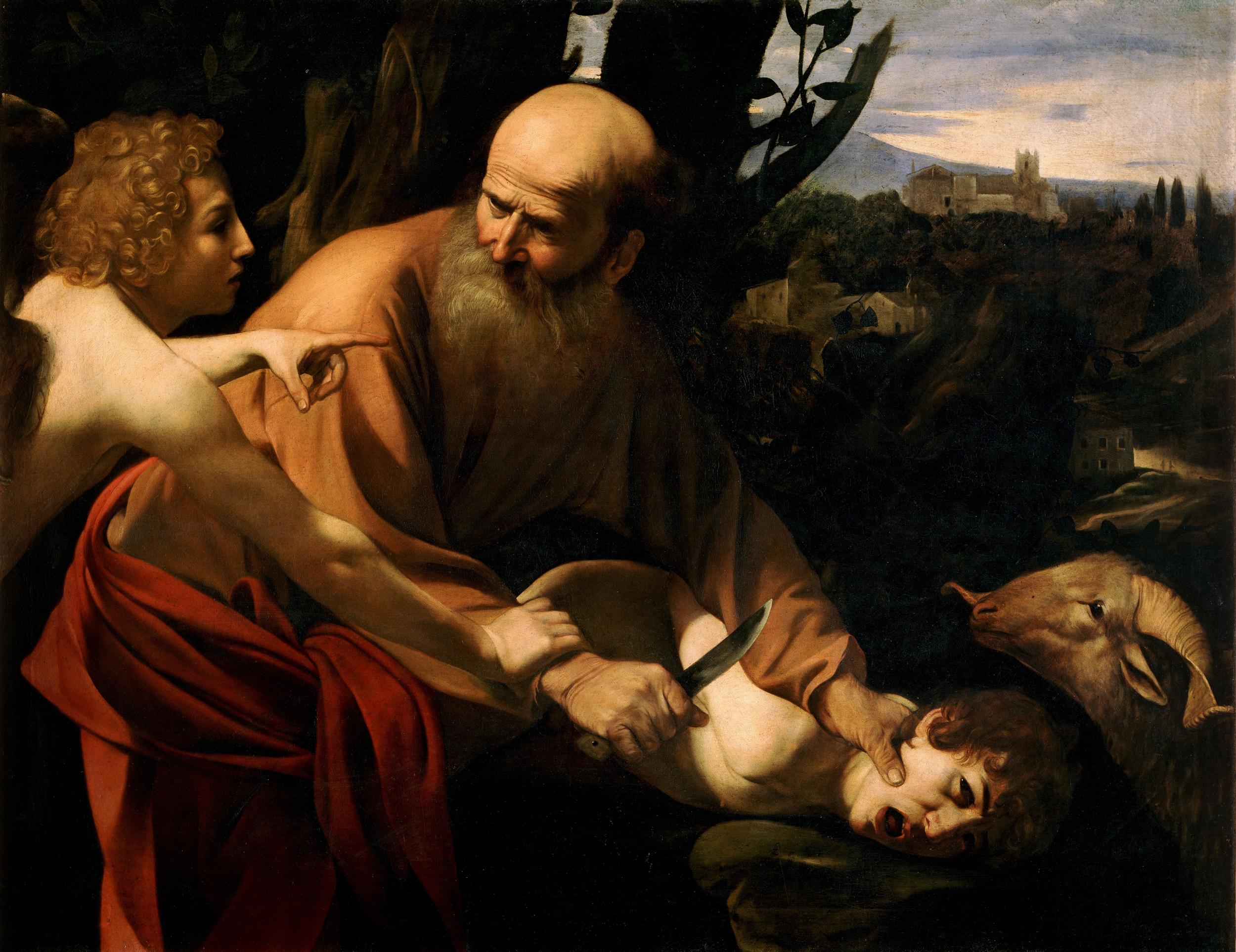 The Sacrifice of Isaac by Caravaggio, in all its horror