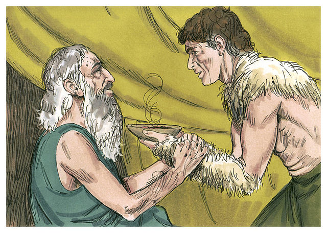 "And Isaac said, 'The voice is Jacob's voice, but the hands are the hands of Esau! '" (snicker, snicker....)
