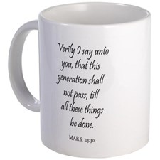 I guess this mug is intended us to remind us that the caffeine we're drinking will energize us to get our affairs in order....or will enable time travel....