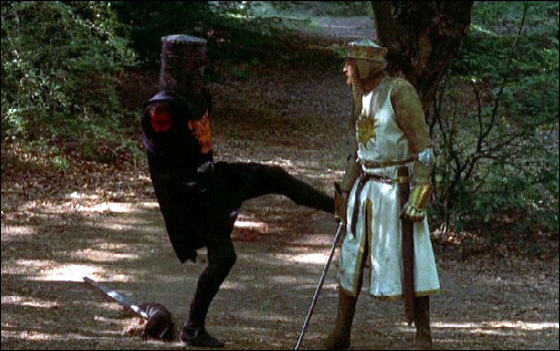 "Come back here you yellow-bellied...." Another favorite line from the Grail .