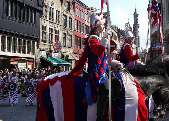 Fancy schmancy Ascension Day parade in Bruges, Belgium.